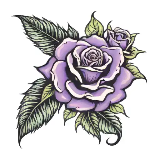 name vontrice purple rose tattoo design idea