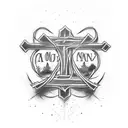 a Cross with the words " A man only dies when he is forgotten" tattoo design idea