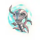 alien smoking  tattoo design idea