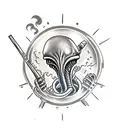 alien smoking  tattoo design idea