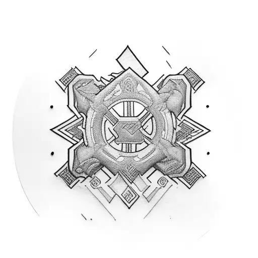 A finance manager riding a Wu Tang Clan logo-shaped vinyl record tattoo design idea