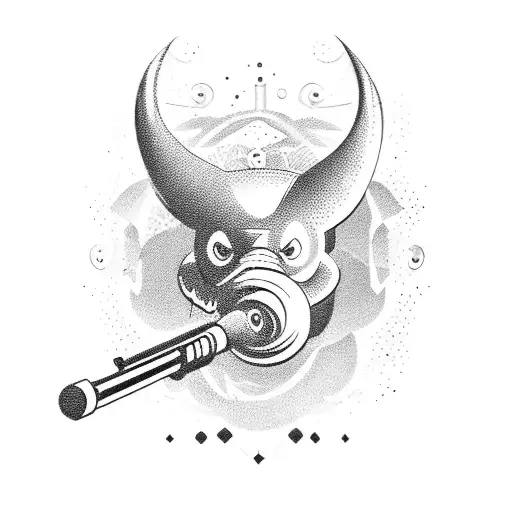 goofie with a gun tattoo design idea