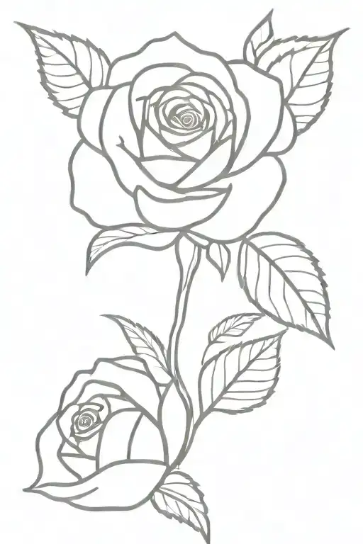 rose with dates tattoo design idea