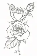 rose with dates tattoo design idea