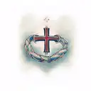 3 nail cross with crown of thorns hanging on it  tattoo design idea
