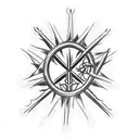3 nail cross with crown of thorns hanging on it  tattoo design idea