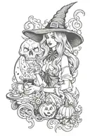 Witchy style design tattoo design idea