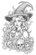 Witchy style design tattoo design idea