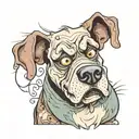 Create a cartoon-style image featuring Droopy dog with Frankenstein elements. Droopy should have his recognizable droopy tattoo design idea