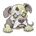Create a cartoon-style image featuring Droopy dog with Frankenstein elements. Droopy should have his recognizable droopy tattoo design idea