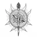 feather arrow with celtic knot  tattoo design idea