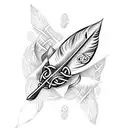 feather arrow with celtic knot  tattoo design idea