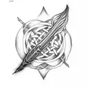 feather arrow with celtic knot  tattoo design idea