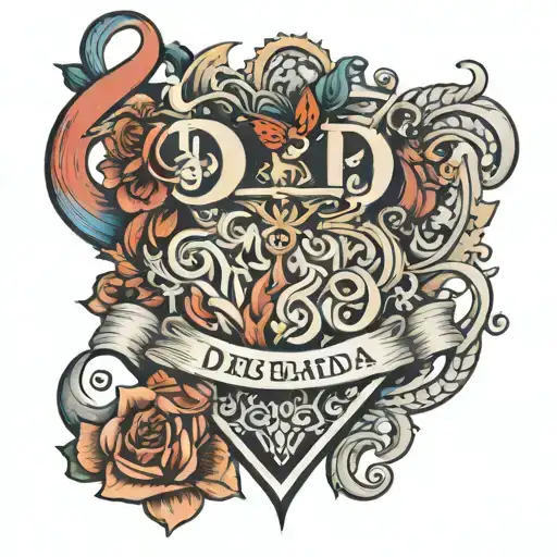 Name DD tattoo design idea