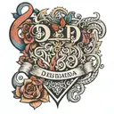 Name DD tattoo design idea