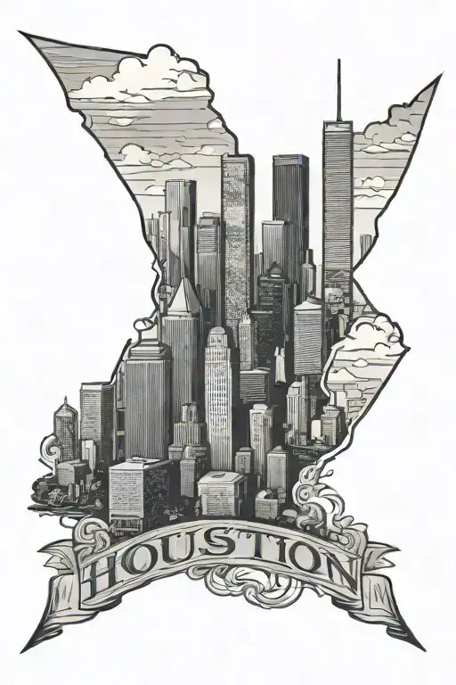 Houston skyline tattoo design idea