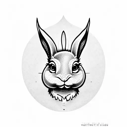monster rabbit tattoo design idea