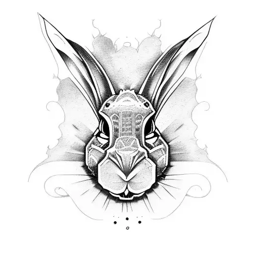 monster rabbit tattoo design idea