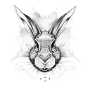 monster rabbit tattoo design idea