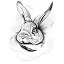 monster rabbit tattoo design idea