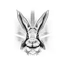 monster rabbit tattoo design idea