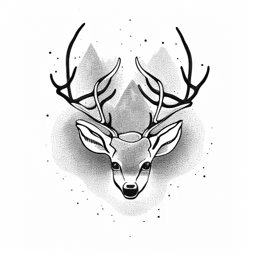 forest , deer , fire , hell  tattoo design idea