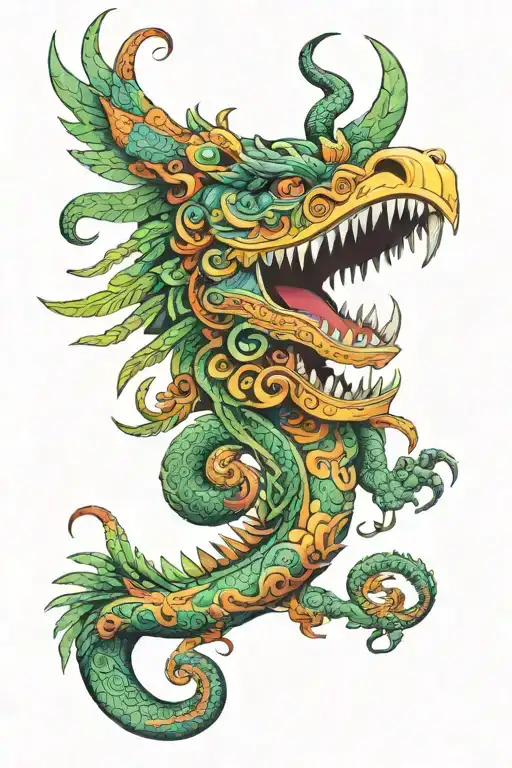 Quetzalcoatl with Tezcatlipoca tattoo design idea