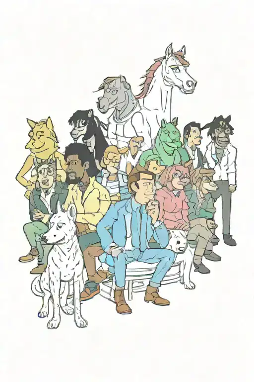 bojack horseman main characters surrounded tattoo design idea