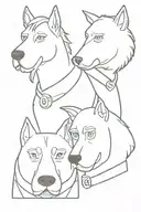 bojack horseman, diane, mr peanutbutter, princess carolyn and todd tattoo design idea
