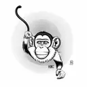 monkey driving a  porsche  tattoo design idea