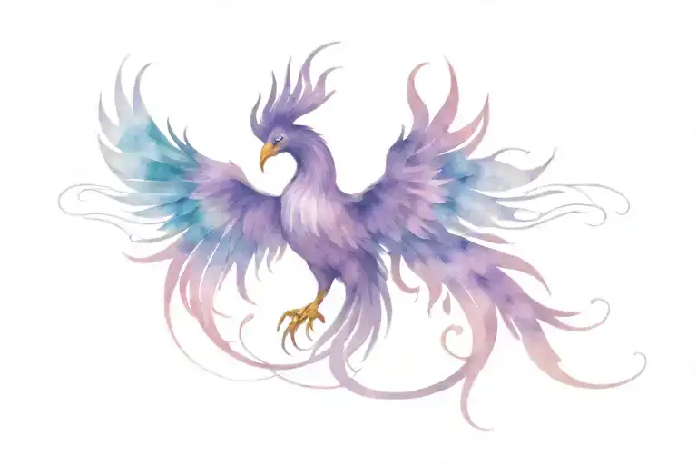 purple phoenix tattoo tattoo design idea