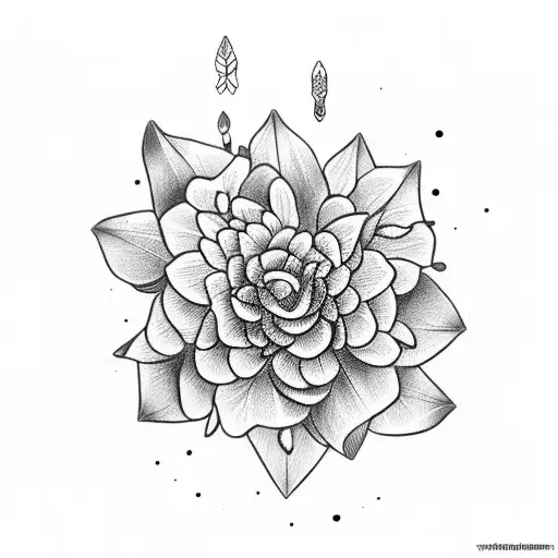 Greek pattern and flower filler tattoo design idea