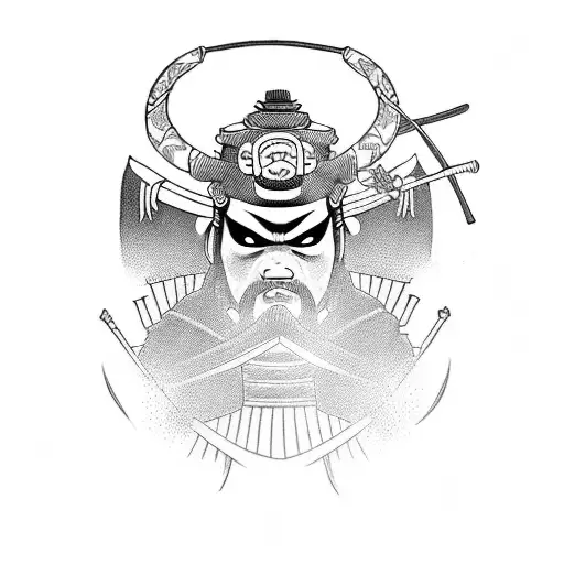 Geisha samurai tattoo design idea