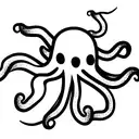 simple octopus outline  tattoo design idea