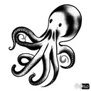 simple octopus outline  tattoo design idea