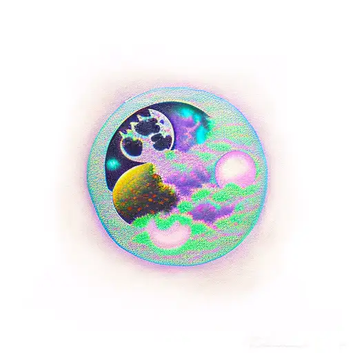 fairy moon tattoo design idea