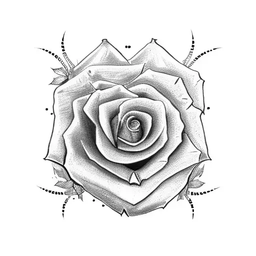 A simple cross with a rose growing under tattoo design idea