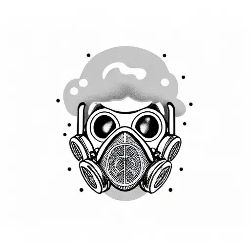 Gas mask. polka tattoo design idea