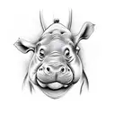 hippo tattoo design idea