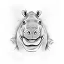 hippo tattoo design idea