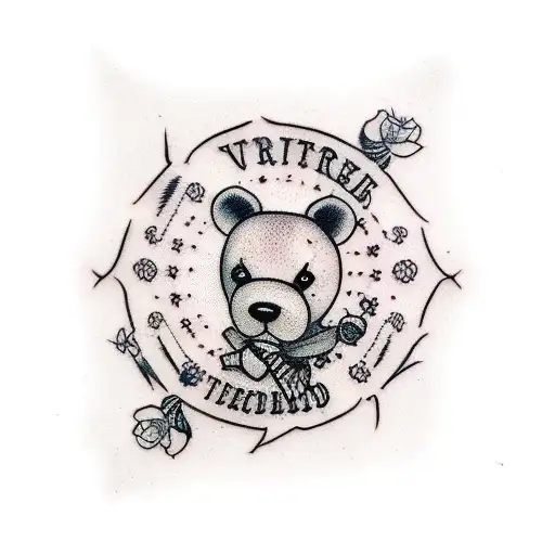 Barbed Wire teddy tattoo design idea