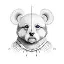 teddy with barb wire halo tattoo design idea