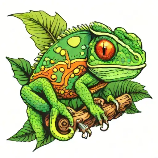 chameleon tattoo design idea