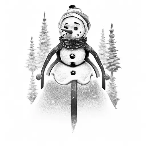 female snowman tattoo design idea