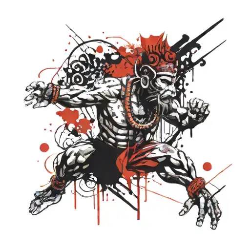 hanuman gada tattoo design idea