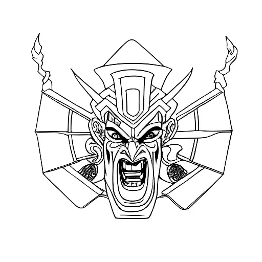 Hades and Raijin Minimalist  tattoo design idea