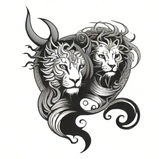 LEO SUN, VIRGO Moon, gemini rising tattoo design idea