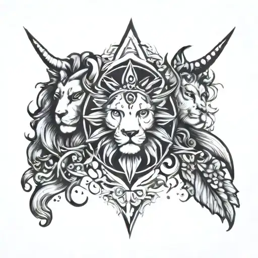 LEO SUN, VIRGO Moon, gemini rising tattoo design idea