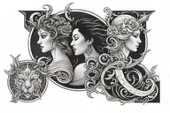 LEO SUN, VIRGO Moon, gemini rising tattoo design idea