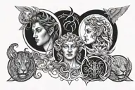 LEO SUN, VIRGO Moon, gemini rising tattoo design idea